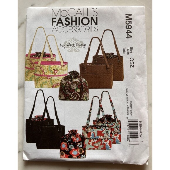 McCall's Pattern M5944 Bag & Tote with Liner 2 Sizes Uncut FF - Picture 1 of 3